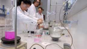 Des chercheurs internationaux travaillent en laboratoire avec des tubes à essai.